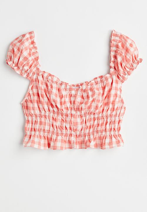 H&M - Puff-sleeved blouse - pink