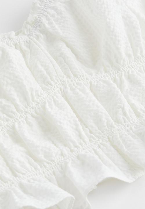H&M - Puff-sleeved blouse - white