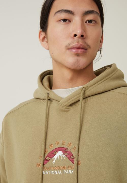 Cotton On - Oversized graphic hoodie - blair green/fuji park