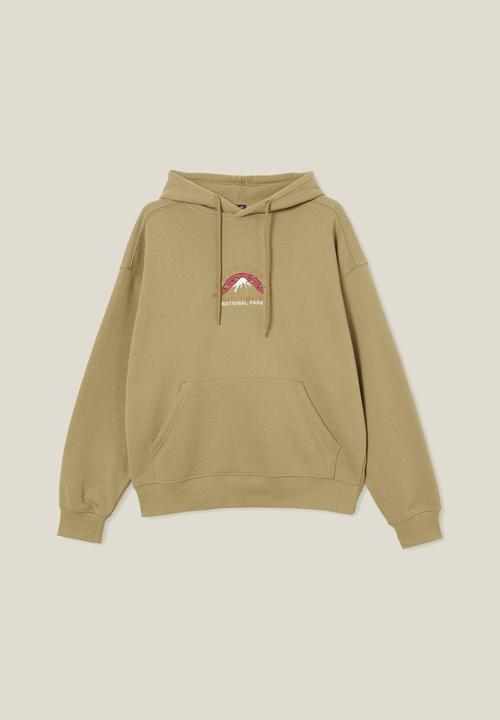 Cotton On - Oversized graphic hoodie - blair green/fuji park