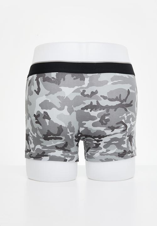 Replay - Replay Boxer Style 8 Cuff Logo&Camouflage 2Pcs Box - Black/Camoufl Grey