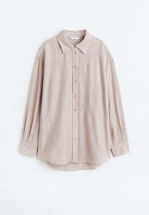 H&M - Crinkled shirt - beige