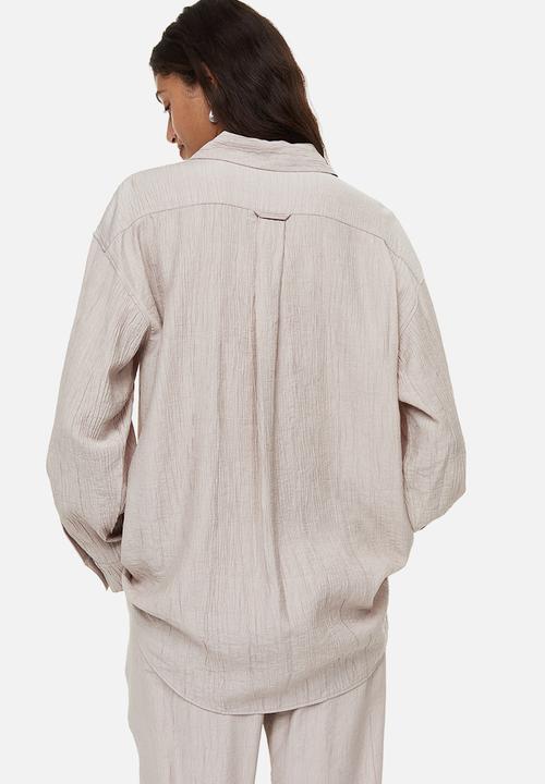 H&M - Crinkled shirt - beige