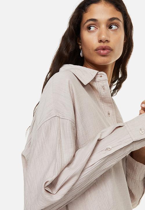 H&M - Crinkled shirt - beige