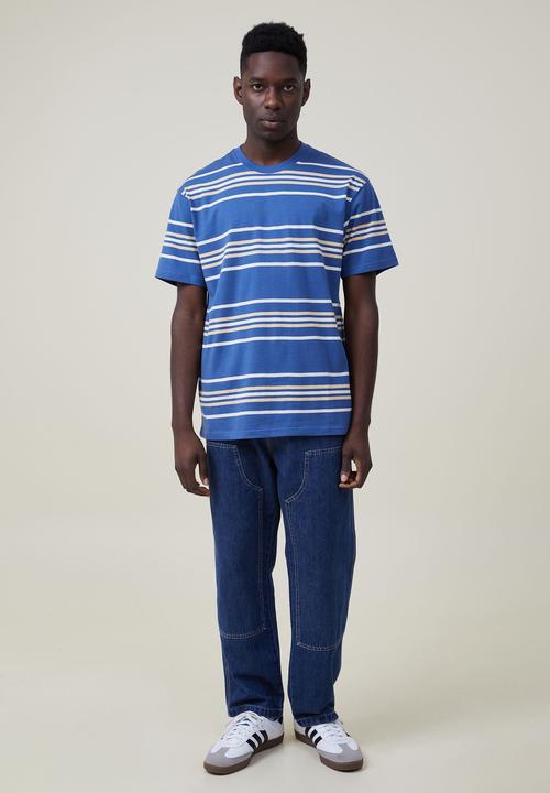 Cotton On - Loose fit stripe T-shirt - blue noughties stripe