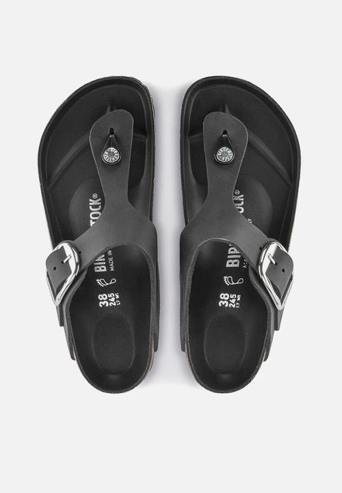 Birkenstock - Gizeh big buckle oiled leather regular - black
