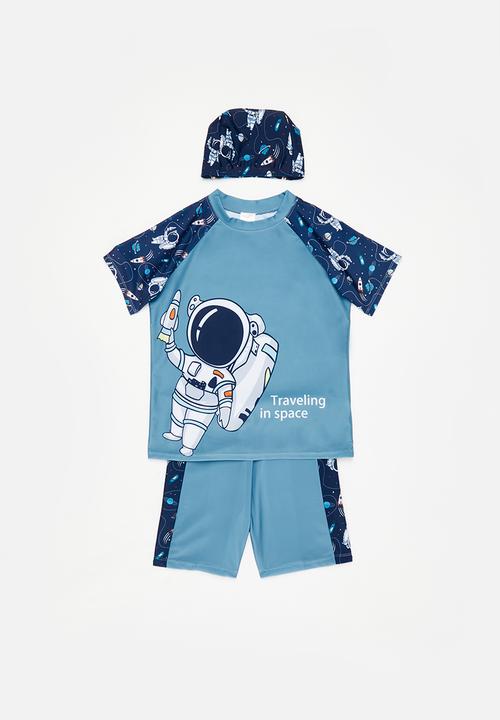 Pop Candy - Boys swim set with cap - light blue