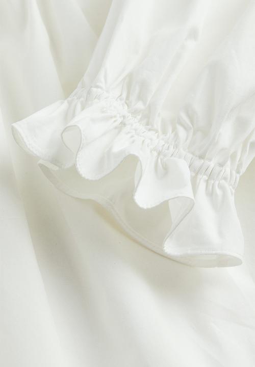 H&M - Frill-trimmed cotton blouse - white