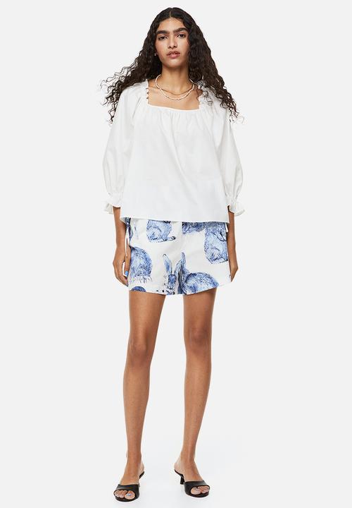H&M - Frill-trimmed cotton blouse - white