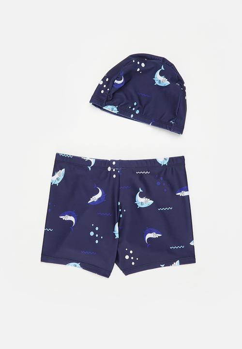 Pop Candy - Boys swimming cap and short set -blue 