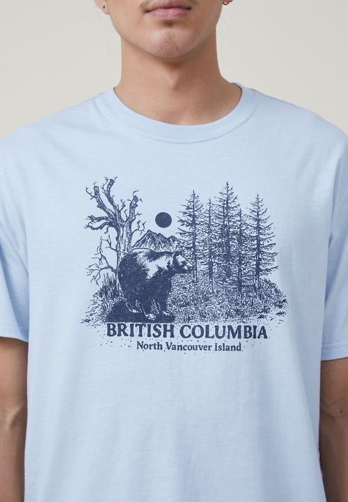 Cotton On - Loose fit souvenir T-shirt - blue mist/camelback mountain