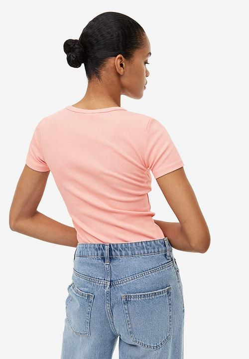 H&M - Ribbed top - powder pink