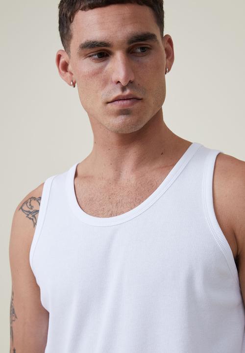 Cotton On - Loose fit rib tank - white