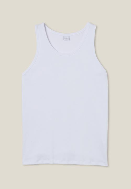 Cotton On - Loose fit rib tank - white