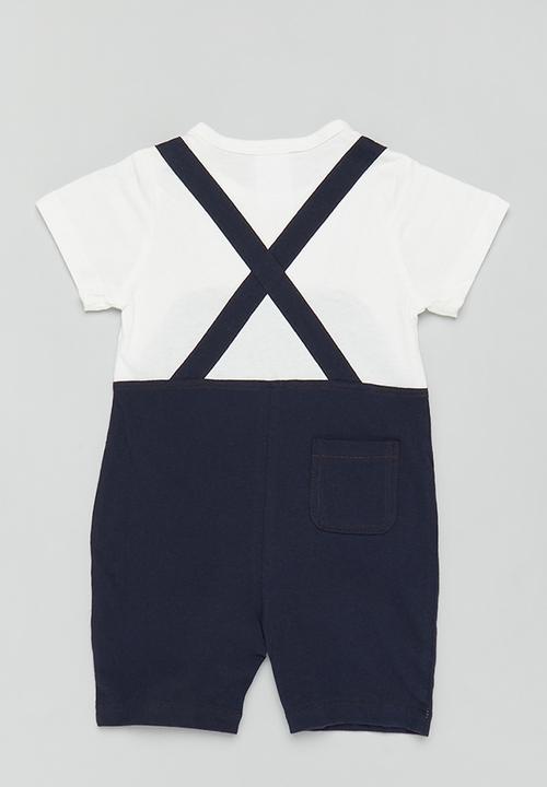 Pop Candy - Jumpsuit and tee set - blue & white