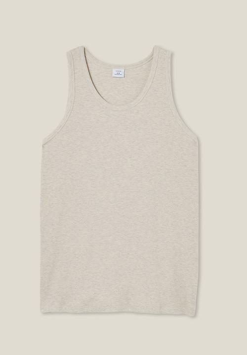 Cotton On - Loose fit rib tank - oatmeal marle