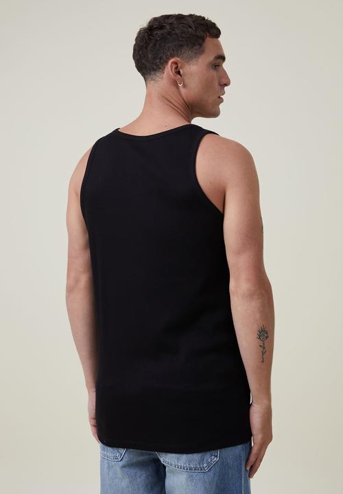 Cotton On - Loose fit rib tank - black