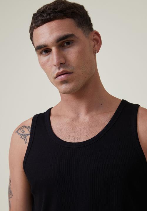 Cotton On - Loose fit rib tank - black