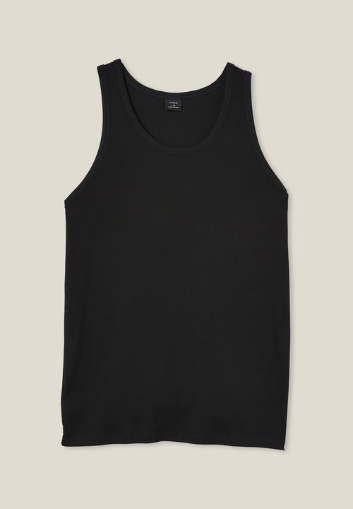 Cotton On - Loose fit rib tank - black