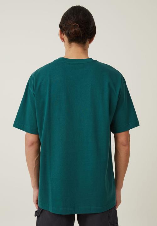 Cotton On - Heavy weight graphic T-shirt - evergreen/mt fuji hiking
