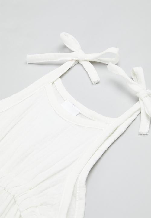 Pop Candy - Tie strip jumpsuit - white