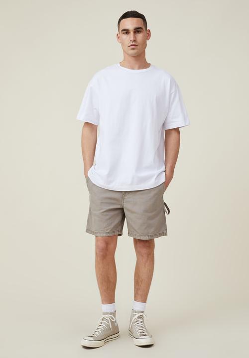 Cotton On - Worker chino short - washed oatmeal carpenter