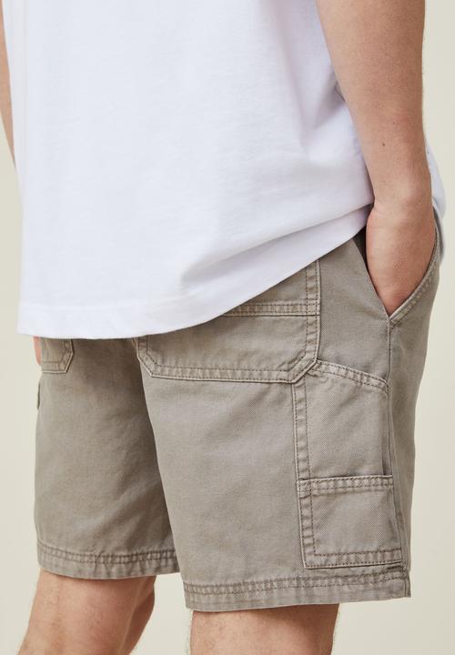 Cotton On - Worker chino short - washed oatmeal carpenter