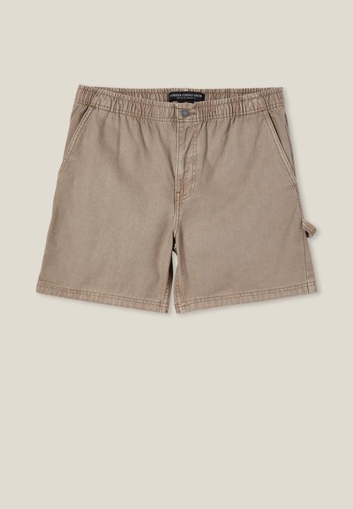Cotton On - Worker chino short - washed oatmeal carpenter