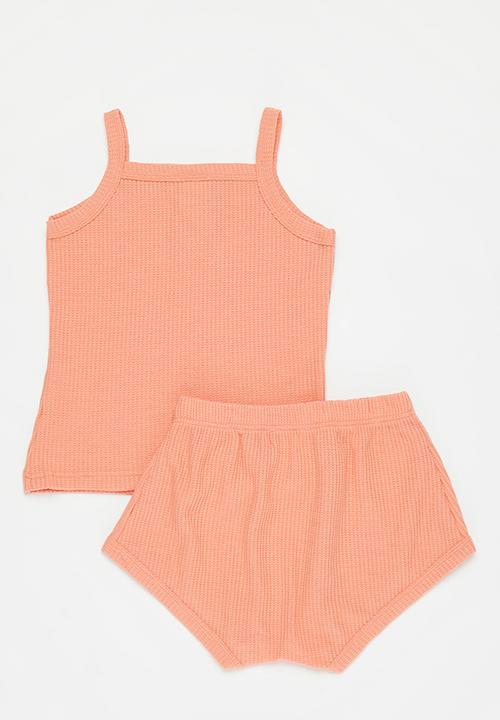 Pop Candy - Sleeveless vest and short set - orange