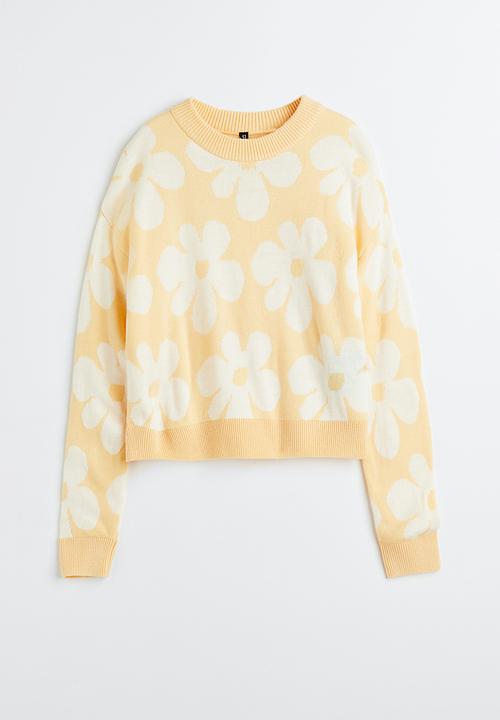 H&M - Jumper - light yellow/flowers