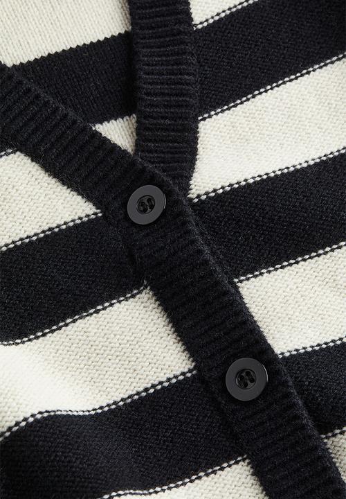 H&M - Mohair-blend cardigan - black/striped
