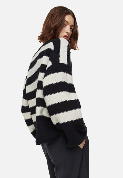 H&M - Mohair-blend cardigan - black/striped