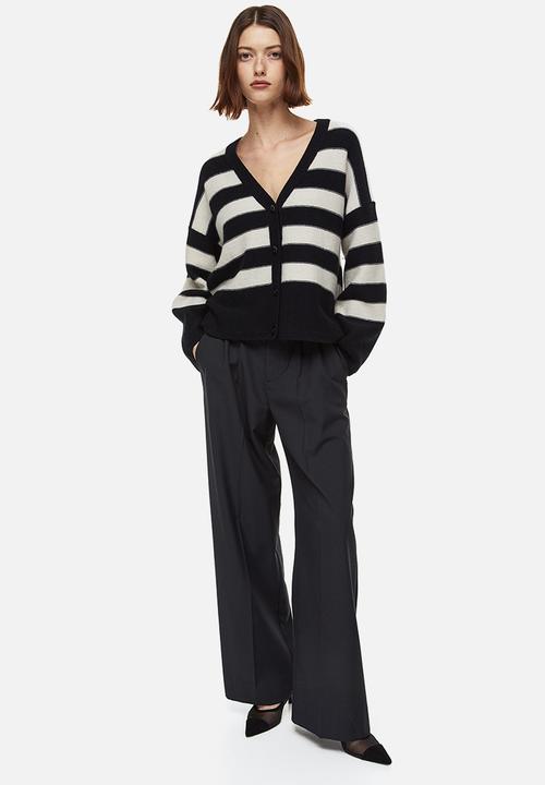 H&M - Mohair-blend cardigan - black/striped