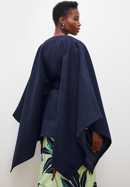 edit - Belted cape coat - ink