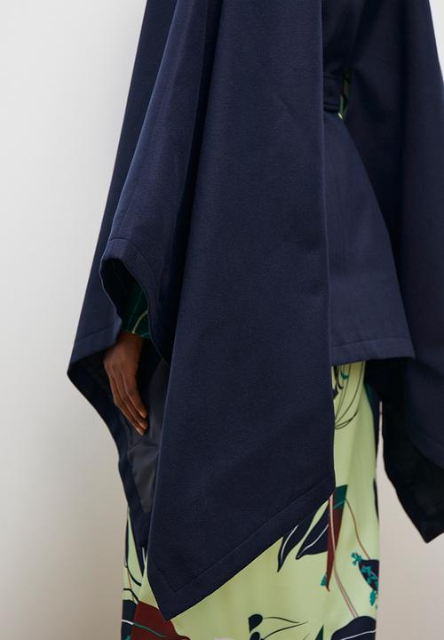 edit - Belted cape coat - ink