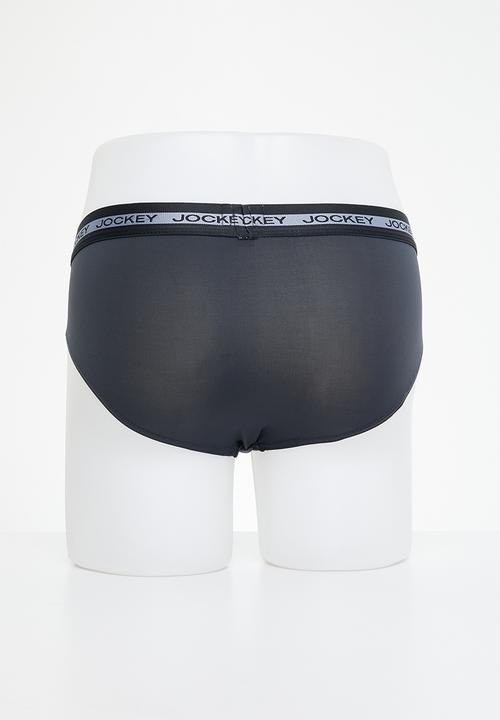 Jockey - Quick dry charcoal art nylon brief - charcoal art