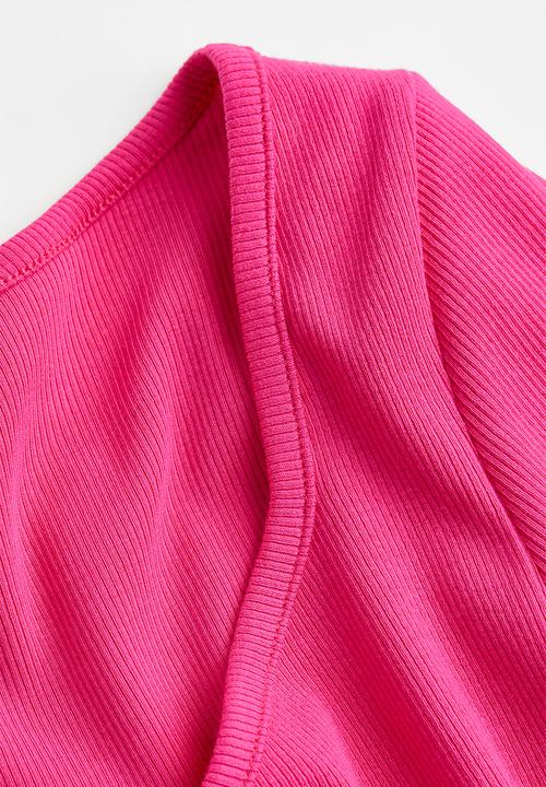 H&M - Ribbed jersey top - cerise