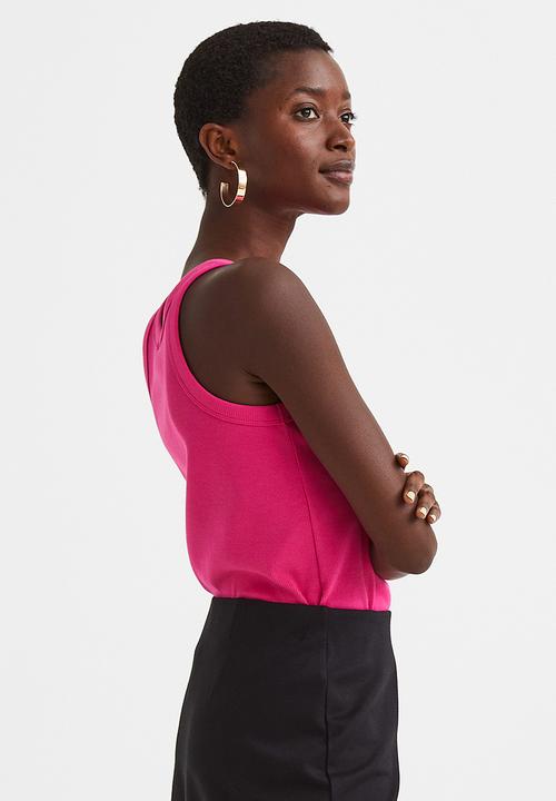 H&M - Cotton jersey vest top - cerise 