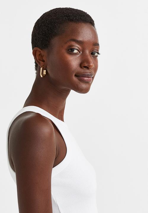 H&M - Cotton jersey vest top - white