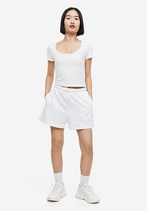 H&M - Cotton jersey top - white