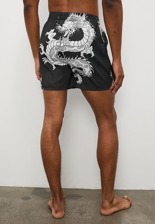STYLE REPUBLIC - Printed satin short - black & white