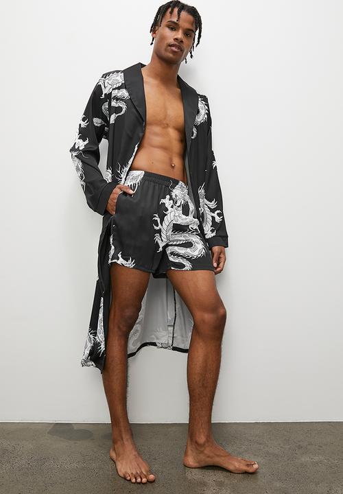 STYLE REPUBLIC - Printed satin short - black & white