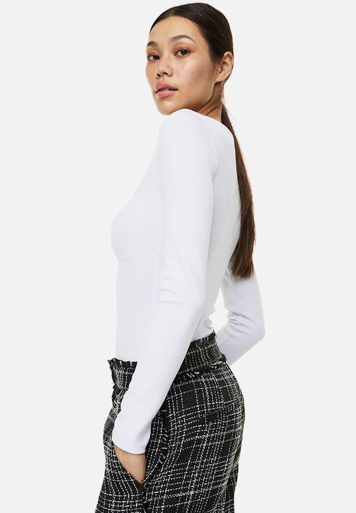 H&M - Ribbed jersey body - white