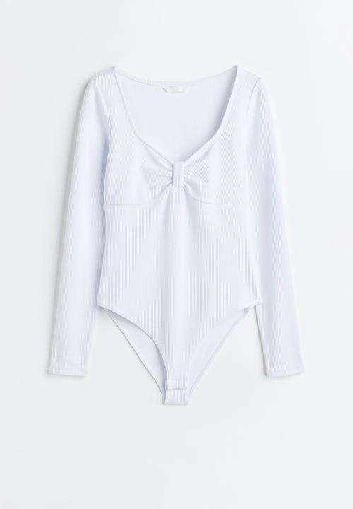H&M - Ribbed jersey body - white