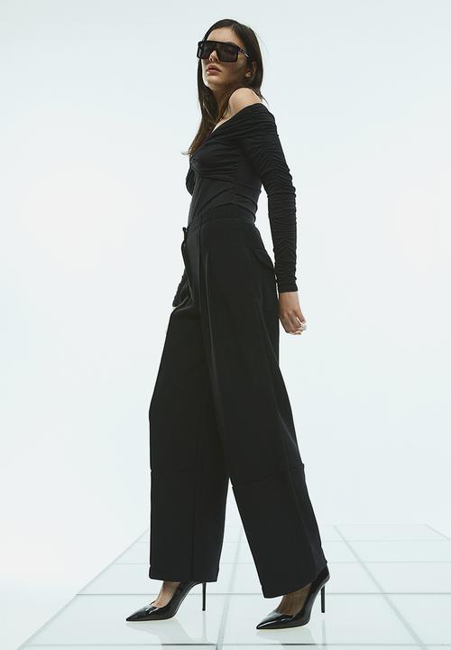 H&M - Off-the-shoulder thong body - black