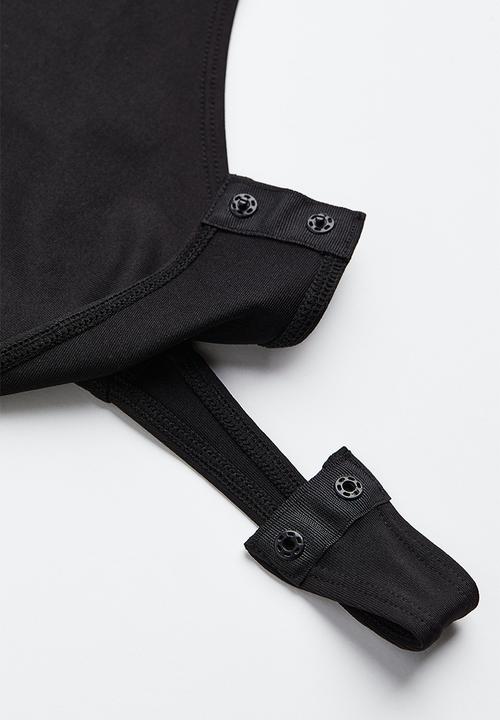 H&M - Off-the-shoulder thong body - black