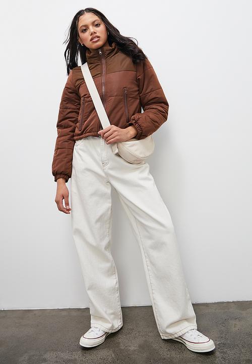 Blake - Cropped puffer - choc