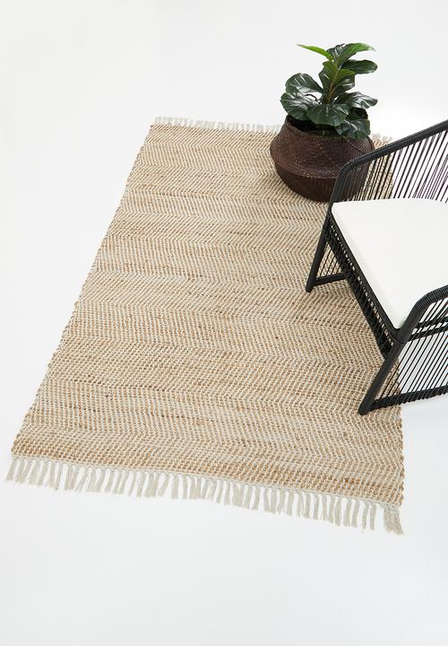 H&S - Chevron jute & cotton rug - natural