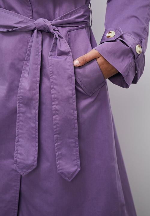Blake - Printed trench coat - purple