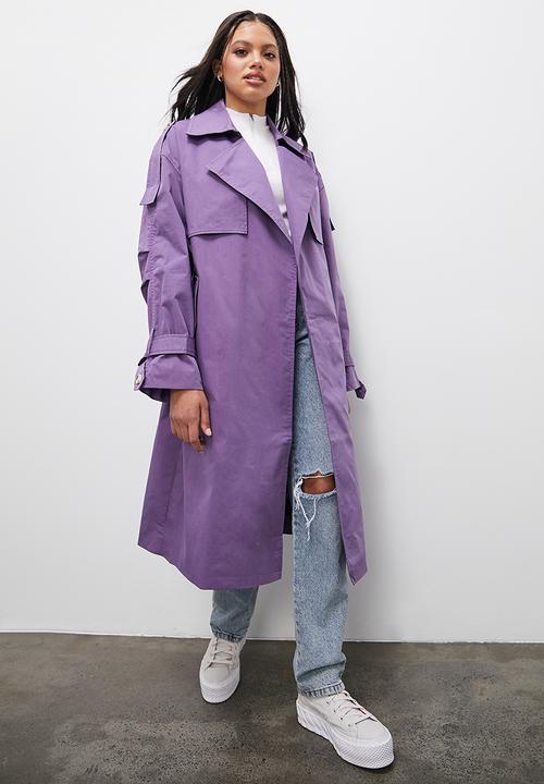 Blake - Printed trench coat - purple